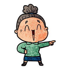 cartoon happy old lady