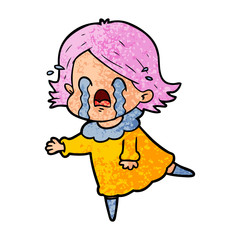 cartoon woman crying