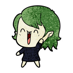 cute cartoon happy vampire girl