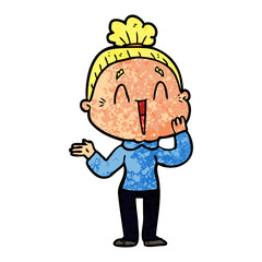 cartoon happy old lady