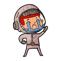 cartoon crying astronaut