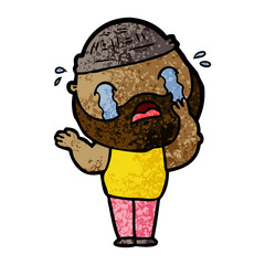 cartoon bearded man crying