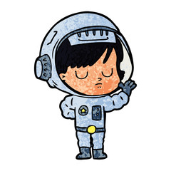cartoon astronaut woman