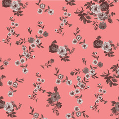  illustration of a beautiful floral bouquet. watercolor floral pattern, Ditsy floral background. Liberty style. fabric, covers, manufacturing, wallpapers, print, gift wrap.