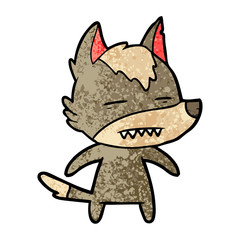 cartoon wolf showing teeth