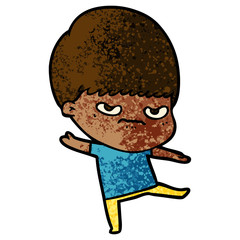 annoyed cartoon boy