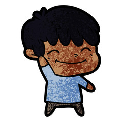 happy cartoon boy