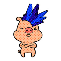 cartoon angry pig