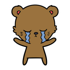 crying bear cartoon character