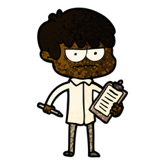 annoyed cartoon boy