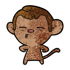 cartoon suspicious monkey