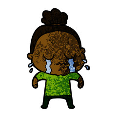 cartoon crying old lady