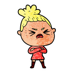 cartoon angry woman