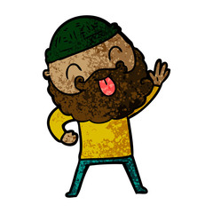 Obraz premium man with beard sticking out tongue