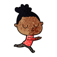 cartoon calm woman