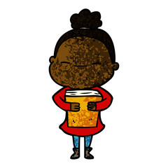 cartoon peaceful old woman