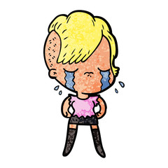 cartoon crying girl
