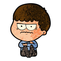 Obraz premium cartoon annoyed man