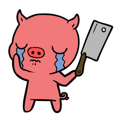 cartoon pig crying