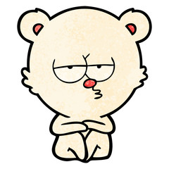 bored polar bear sitting cartoon