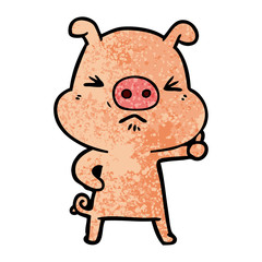 cartoon angry pig