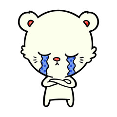 sad little polar bear cartoon
