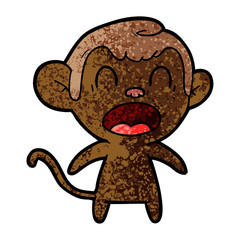 shouting cartoon monkey