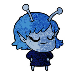smiling alien girl cartoon