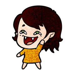 cartoon laughing vampire girl
