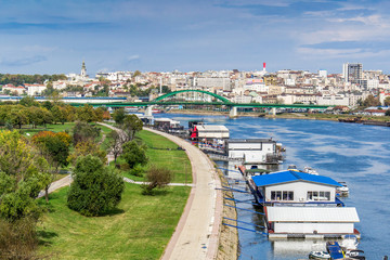 Belgrade, Serbia October 16, 2014: Panorama of Belgrade across the Sava River