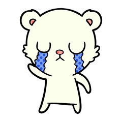 Fototapeta premium sad little polar bear cartoon