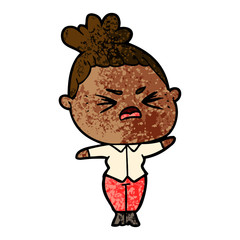 cartoon angry woman