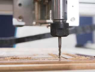 Milling machine working on steel detail.CNC milling machine working, Cutting metalwork process