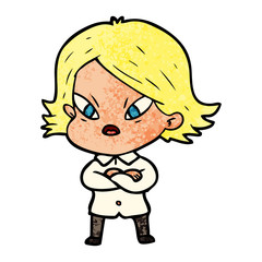 cartoon stressed woman