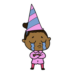 cartoon crying woman