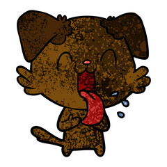 cartoon panting dog