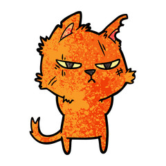 tough cartoon cat