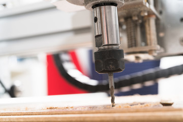 Milling machine working on steel detail.CNC milling machine working, Cutting metalwork process..