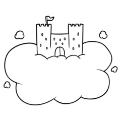 cartoon castle in sky