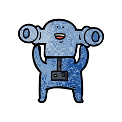 friendly cartoon alien waving