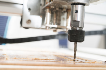 Milling machine working on steel detail.CNC milling machine working, Cutting metalwork process..