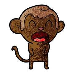 yawning cartoon monkey
