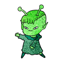 cute cartoon alien girl