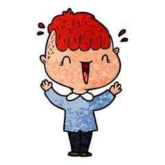 cartoon happy boy surprised
