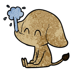 cute cartoon elephant spouting water