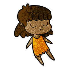 cartoon indifferent woman