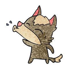 howling wolf cartoon