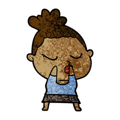 cartoon calm woman