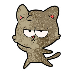 bored cartoon cat