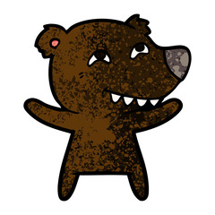 cartoon bear showing teeth